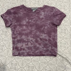 Purple tye die cropped tee